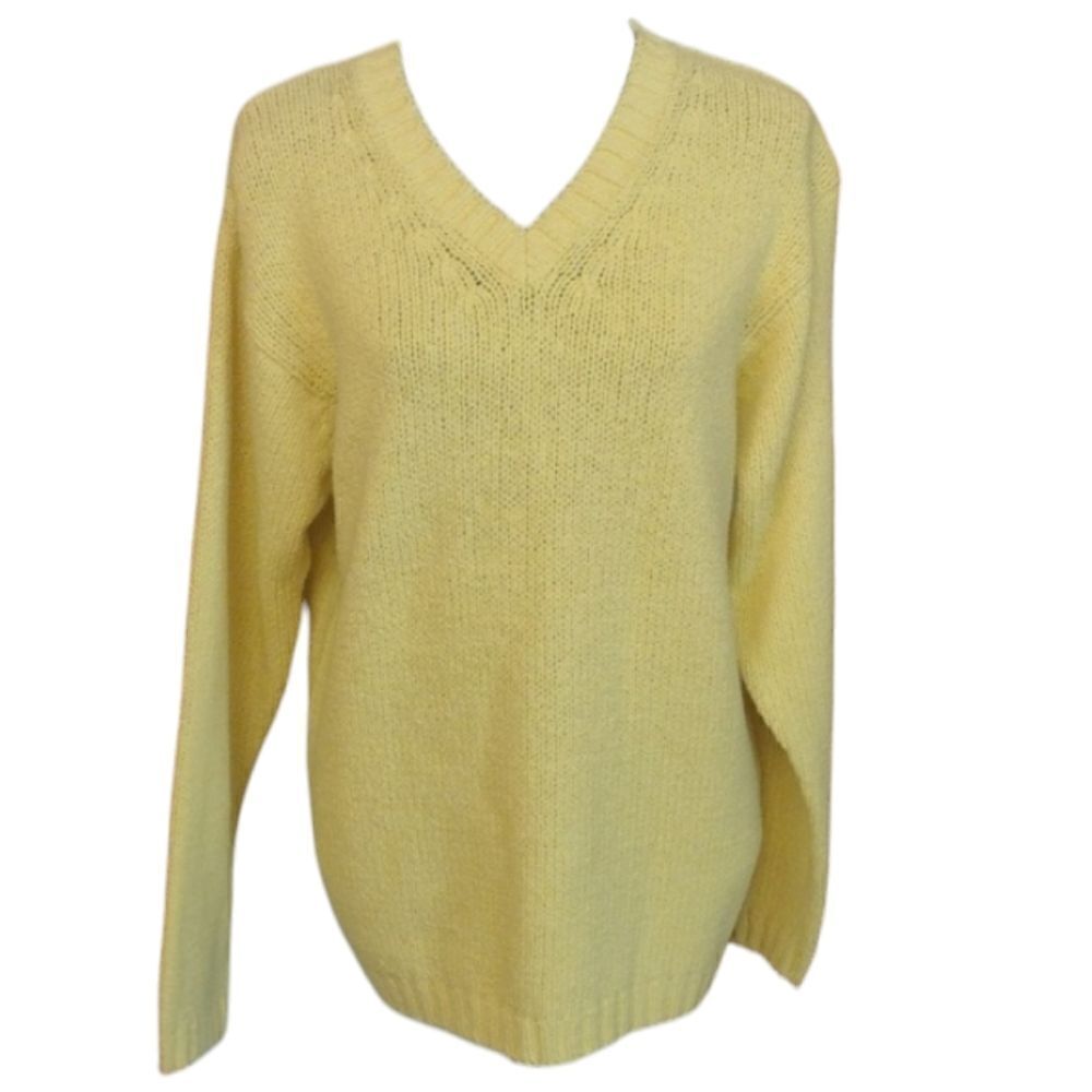 Ermenegildo Zenga Yachting sweater yellow cotton V Neck longsleeve size M